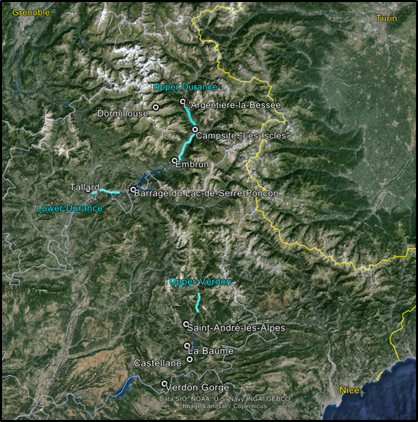 Map of rivers paddled